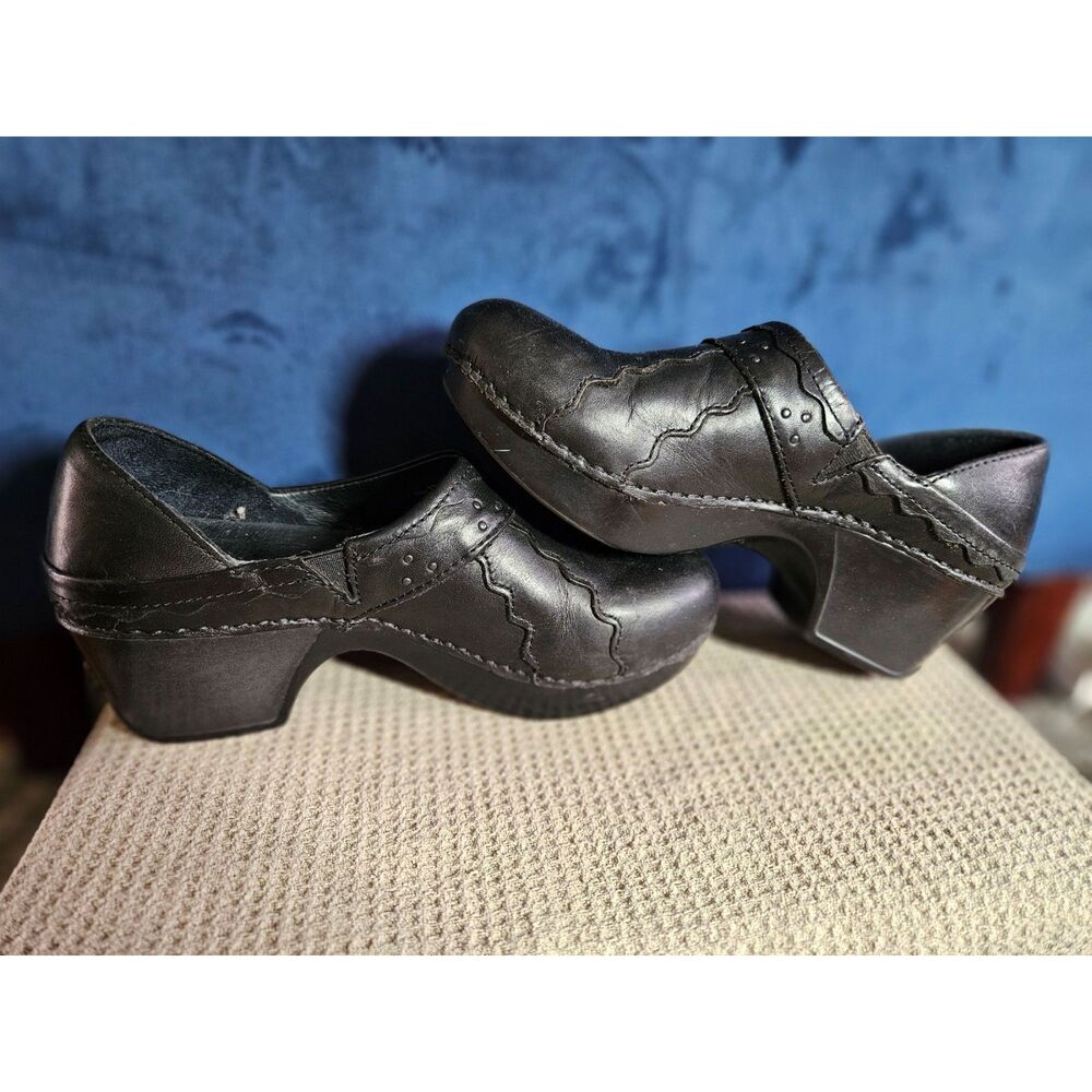 DANSKO Black Leather Clog Leather Hailey Heel Clog Size 37 EU, 6.5-7 U.S. - Picture 6 of 7